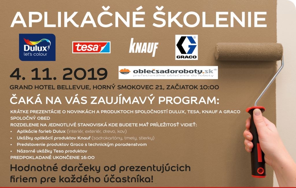 APLIKAČNÉ ŠKOLENIE HOTEL BELLEVUE HORNÝ SMOKOVEC 4.11.2019